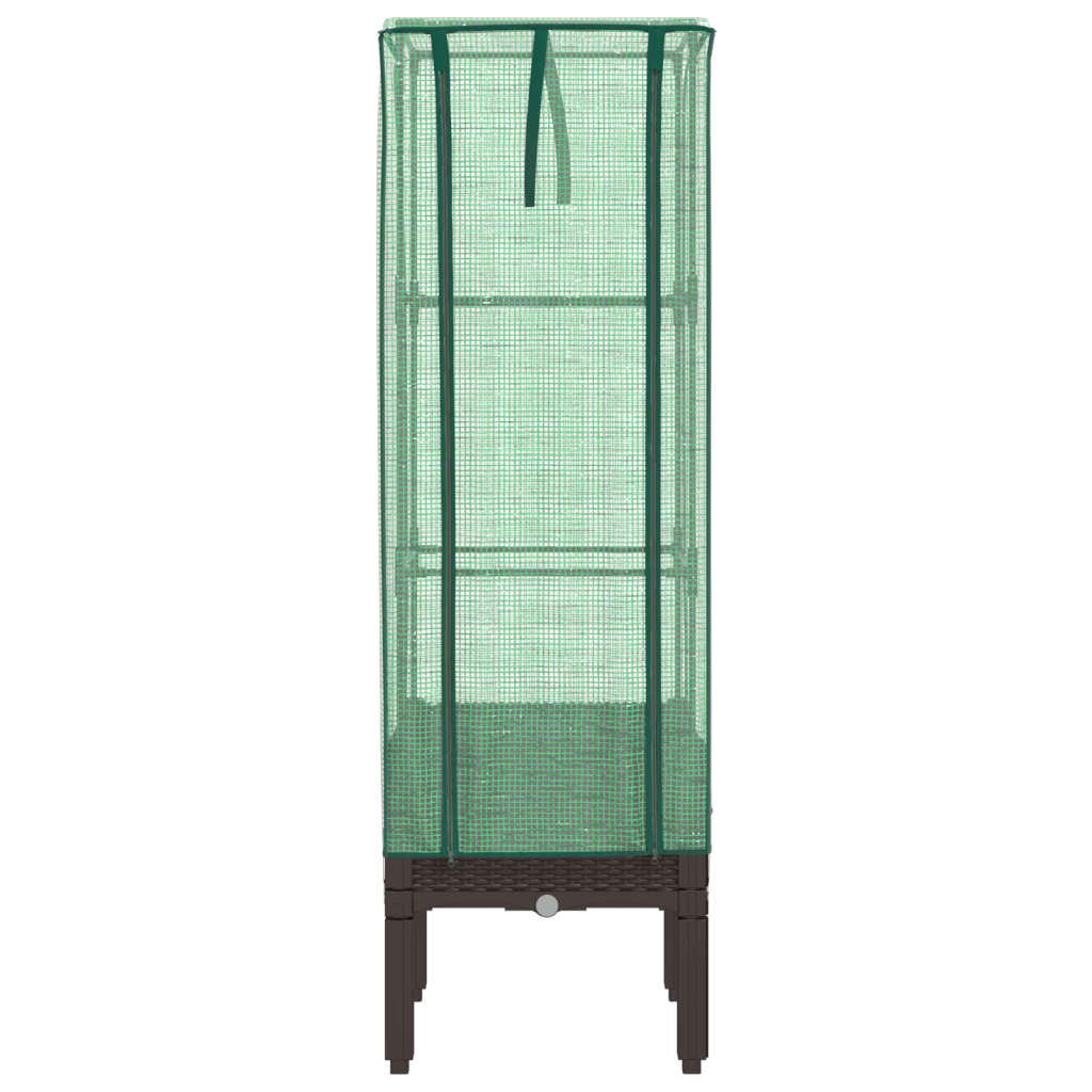 Plantenbak verhoogd met kashoes 40x40x140 cm rattanlook