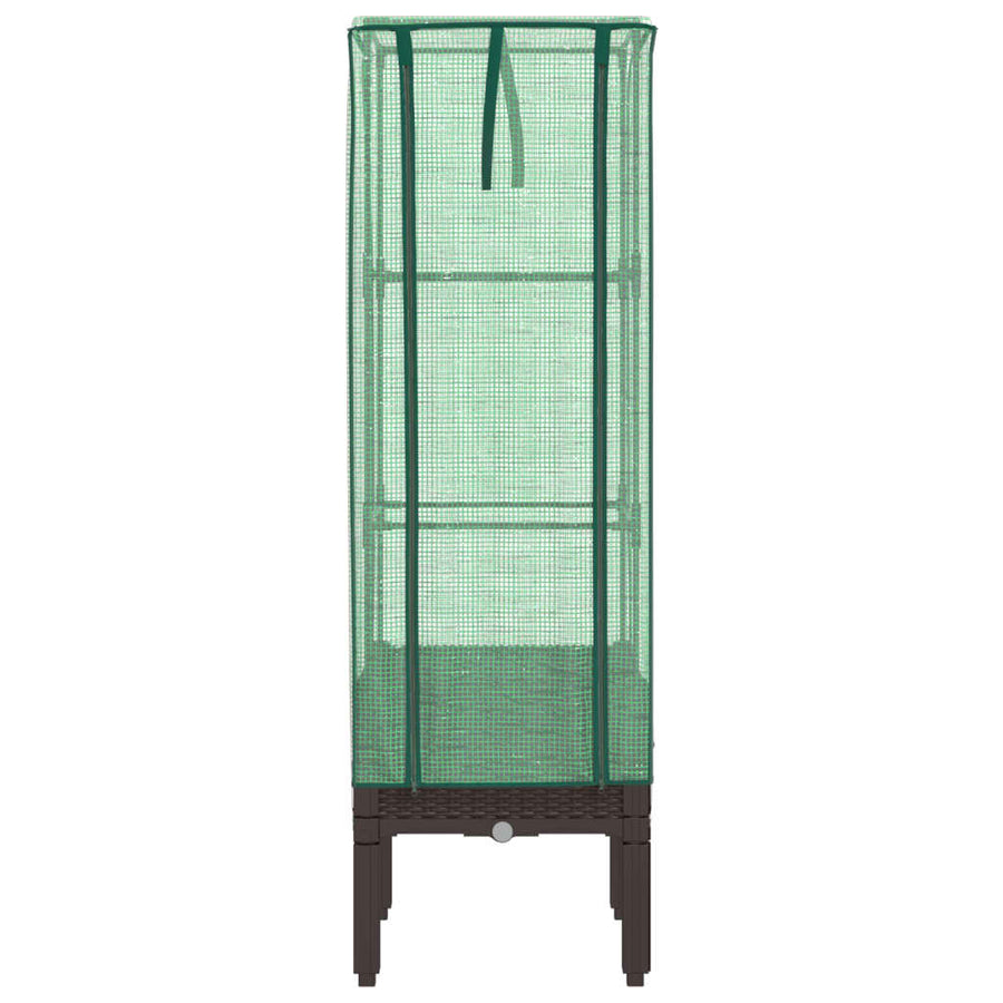 Plantenbak verhoogd met kashoes 40x40x140 cm rattanlook