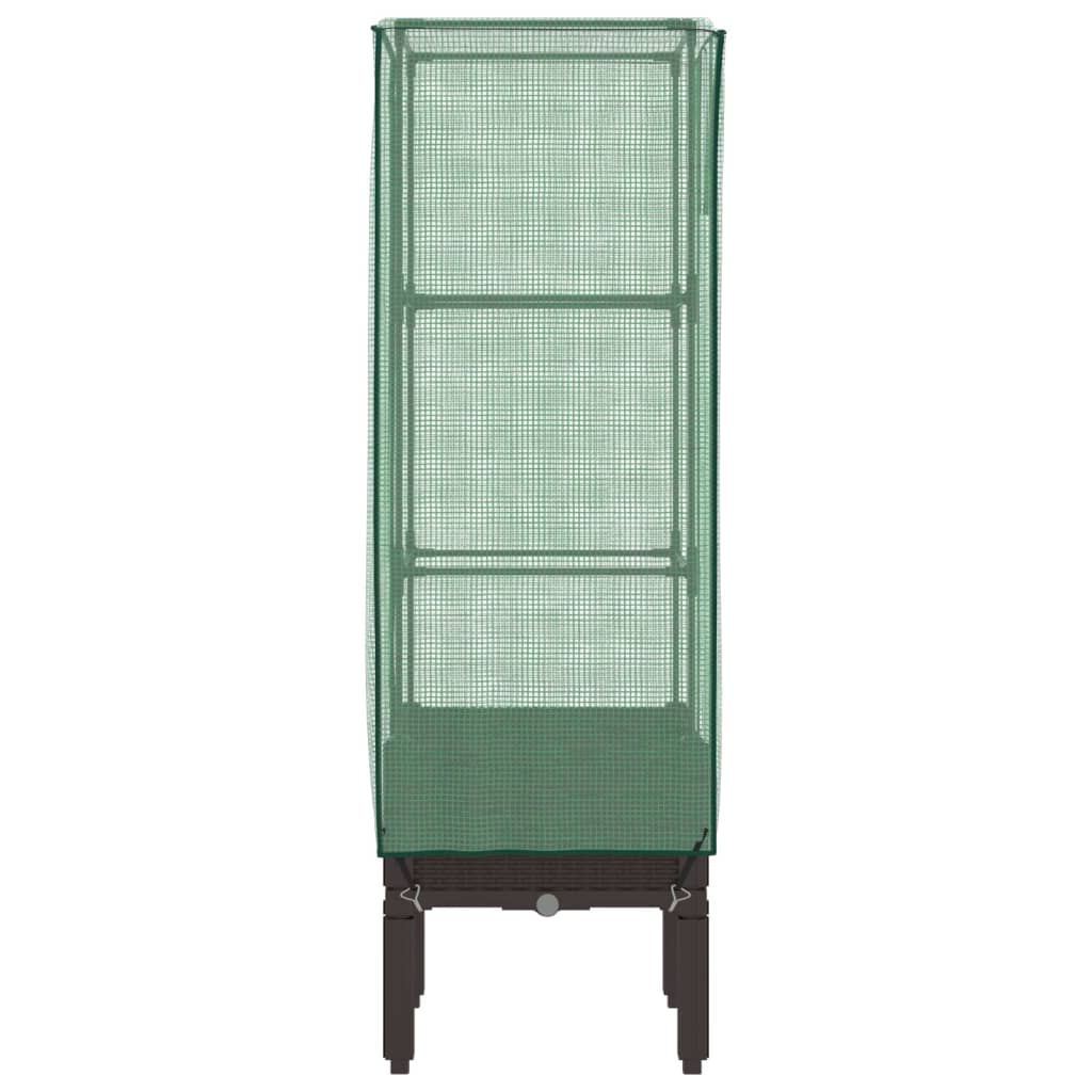 Plantenbak verhoogd met kashoes 40x40x140 cm rattanlook