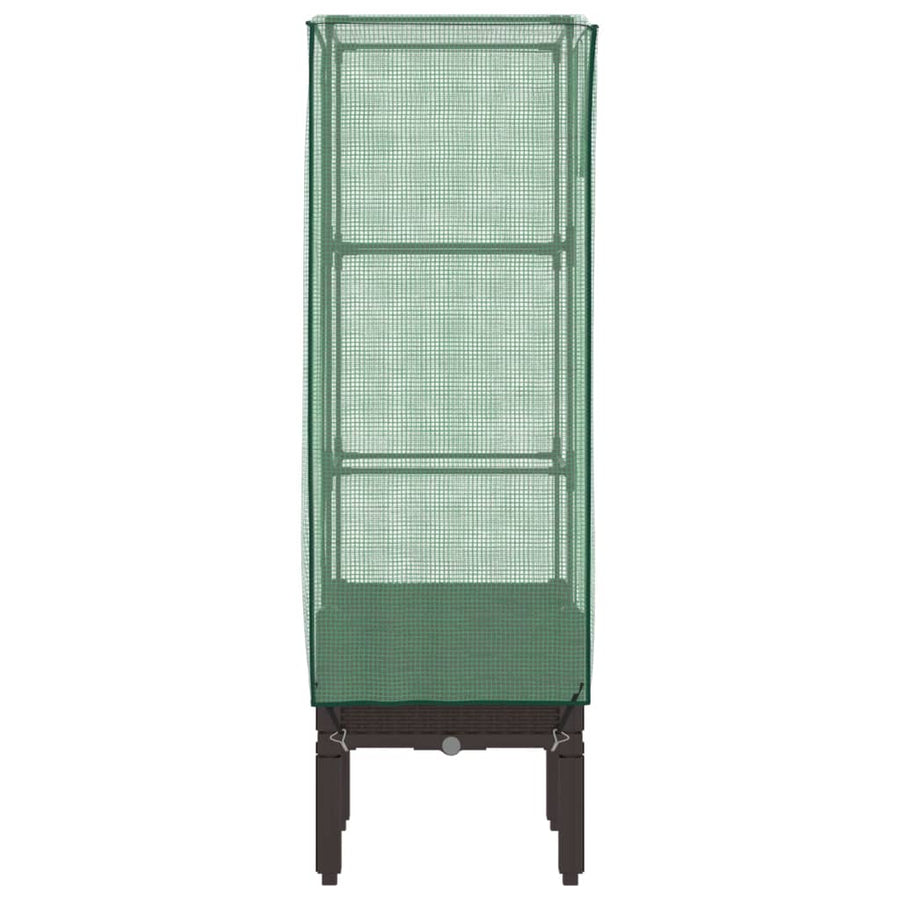 Plantenbak verhoogd met kashoes 40x40x140 cm rattanlook