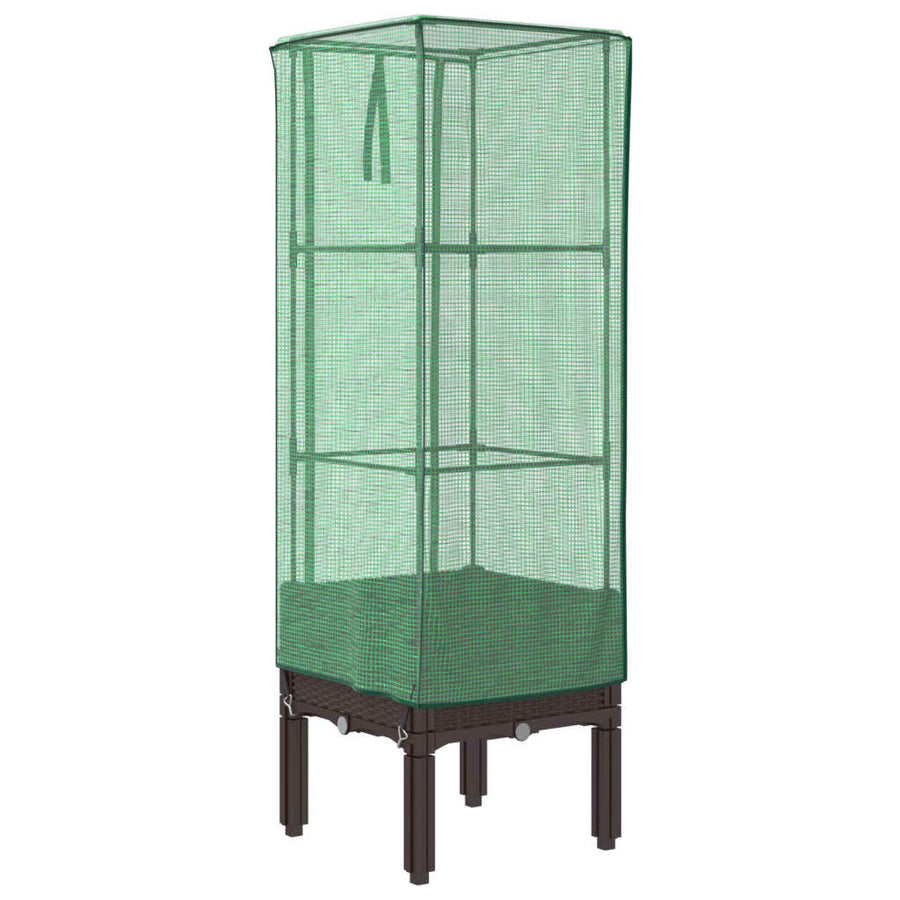 Plantenbak verhoogd met kashoes 40x40x140 cm rattanlook