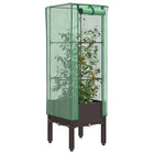 Plantenbak verhoogd 40x40x140 cm poly rattanlook met kas