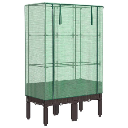 Plantenbak verhoogd met kashoes 80x40x140 cm rattanlook