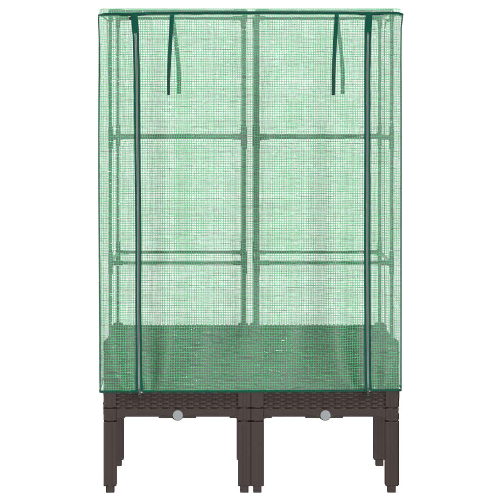 Plantenbak verhoogd met kashoes 80x40x140 cm rattanlook