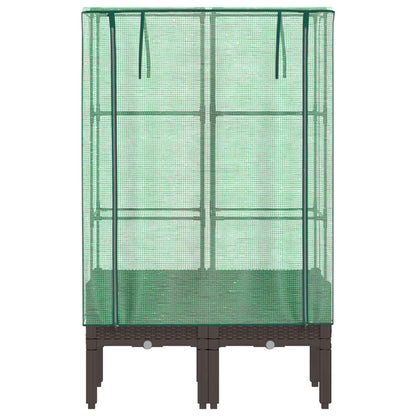 Plantenbak verhoogd met kashoes 80x40x140 cm rattanlook