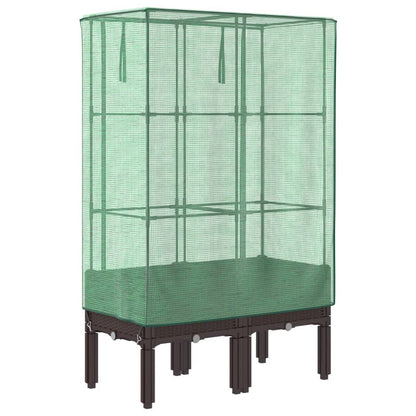 Plantenbak verhoogd met kashoes 80x40x140 cm rattanlook