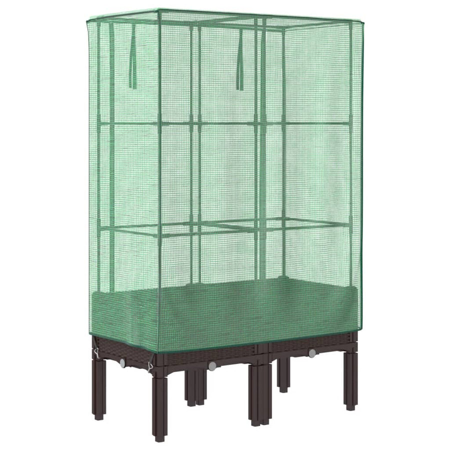 Plantenbak verhoogd met kashoes 80x40x140 cm rattanlook