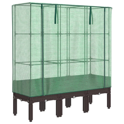 Plantenbak verhoogd met kashoes 120x40x140 cm rattanlook