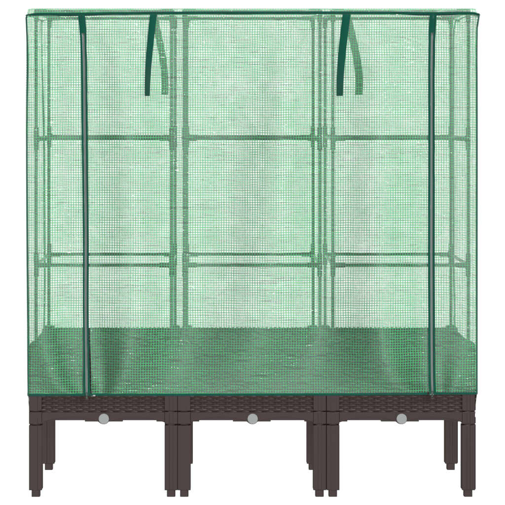 Plantenbak verhoogd met kashoes 120x40x140 cm rattanlook