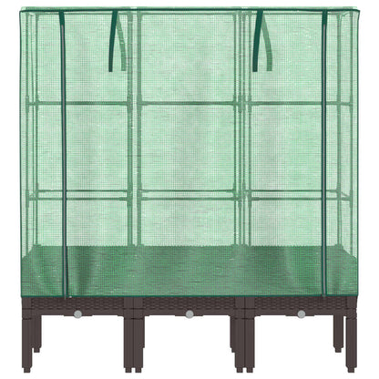 Plantenbak verhoogd met kashoes 120x40x140 cm rattanlook