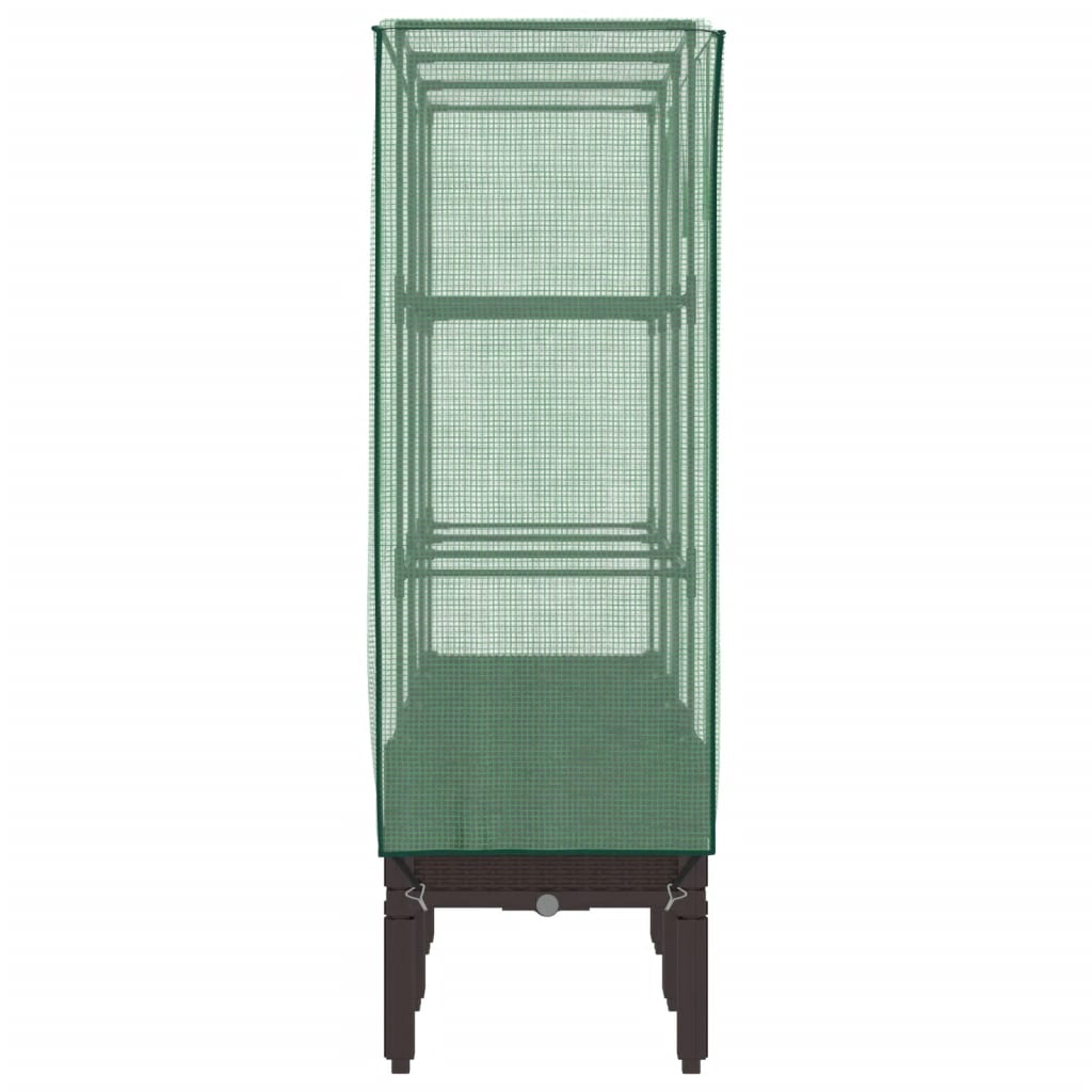 Plantenbak verhoogd met kashoes 120x40x140 cm rattanlook