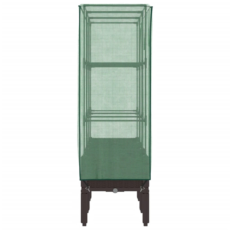 Plantenbak verhoogd met kashoes 120x40x140 cm rattanlook