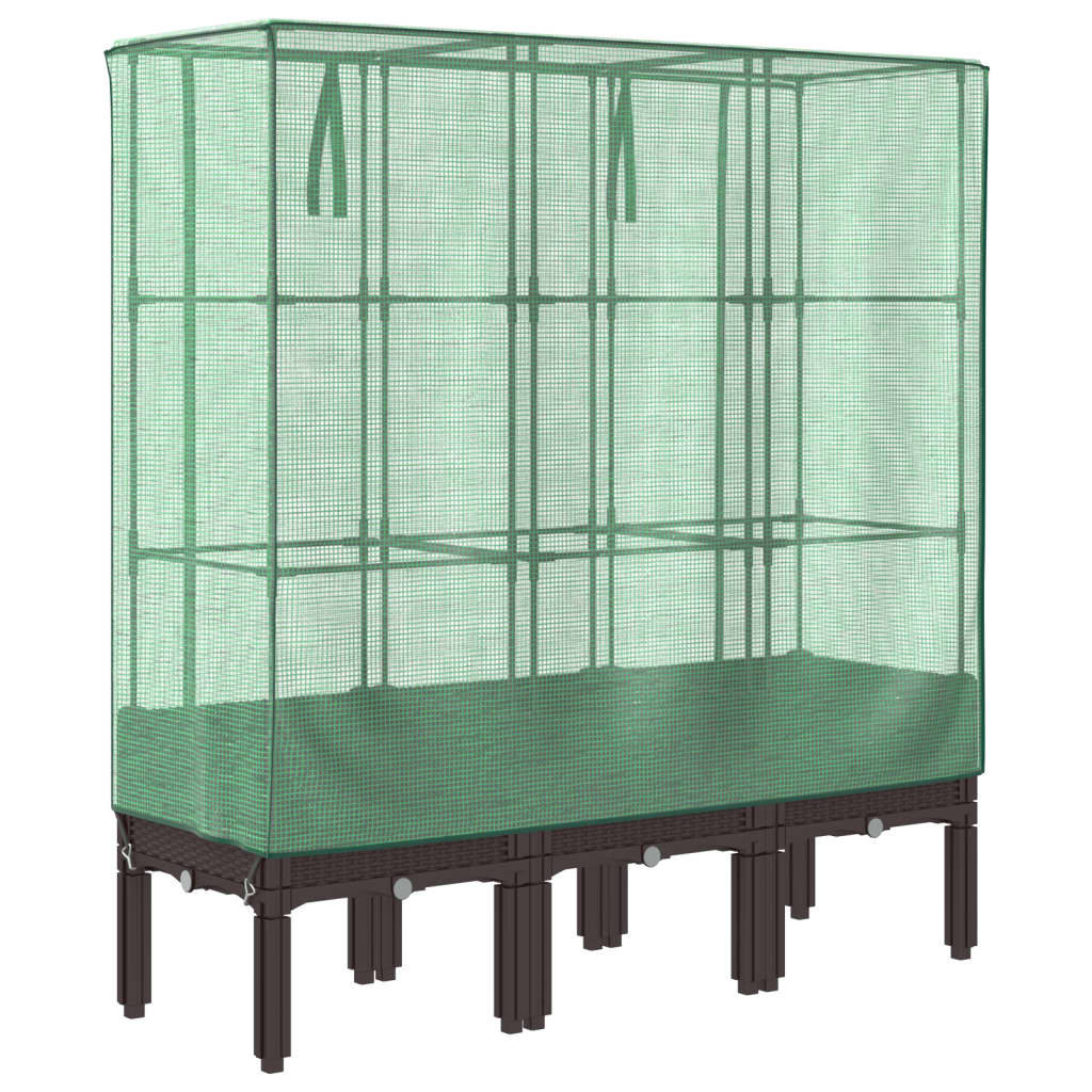 Plantenbak verhoogd met kashoes 120x40x140 cm rattanlook
