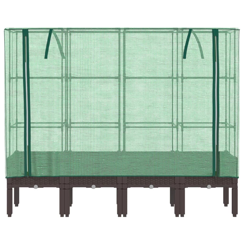 Plantenbak verhoogd met kashoes 160x40x140 cm rattanlook