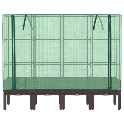 Plantenbak verhoogd met kashoes 160x40x140 cm rattanlook