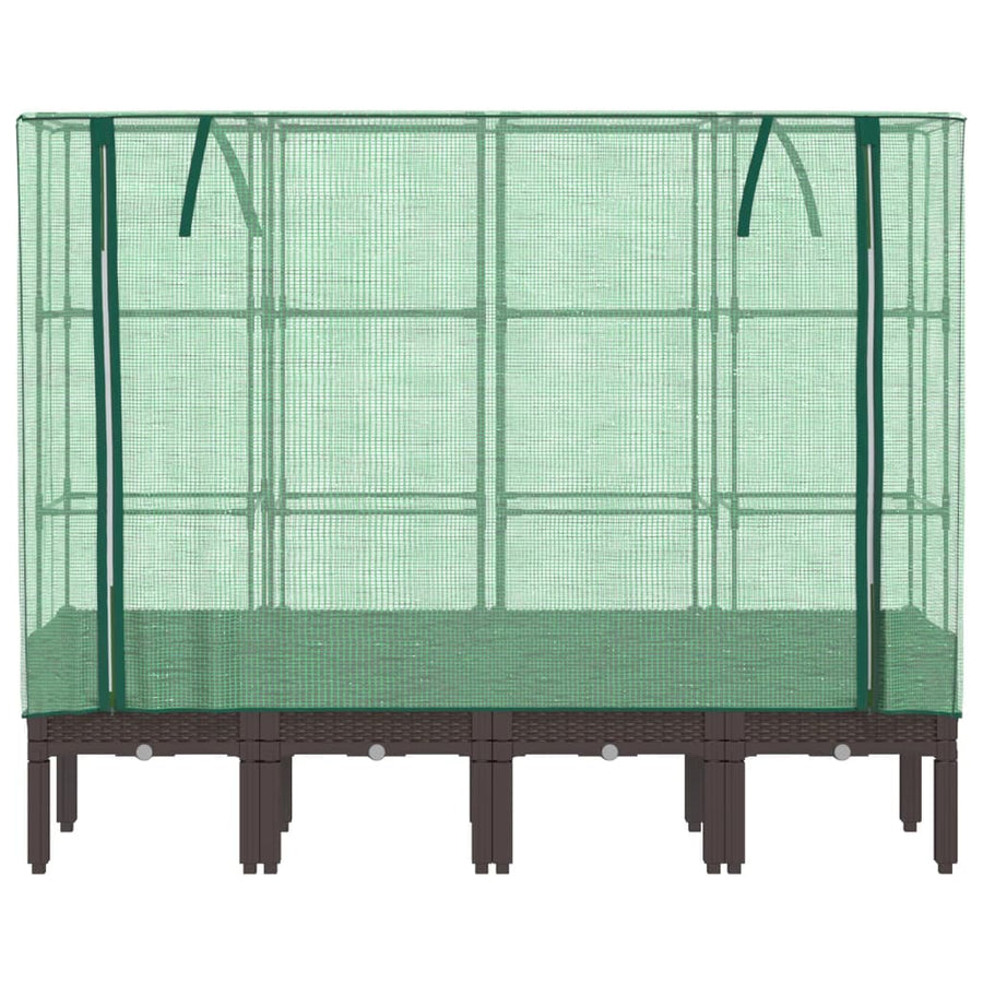 Plantenbak verhoogd met kashoes 160x40x140 cm rattanlook