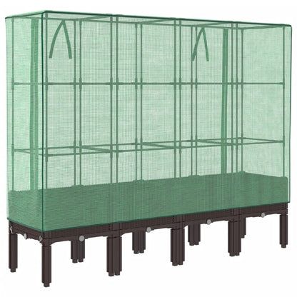 Plantenbak verhoogd met kashoes 160x40x140 cm rattanlook