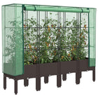 Plantenbak verhoogd 160x40x140 cm poly rattanlook bruin