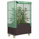 Plantenbak met hoes en wielen 80x50x182 cm poly rattanlook