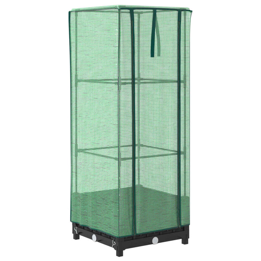 Plantenbak verhoogd met kashoes 40x40x123 cm rattanlook