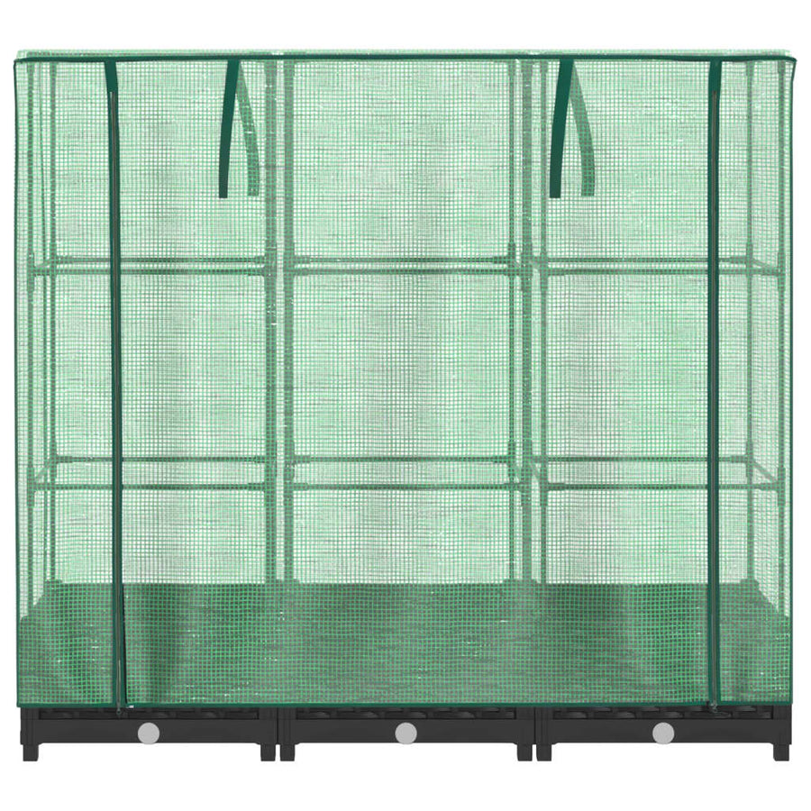 Plantenbak verhoogd met kashoes 120x40x123 cm rattanlook