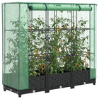 Plantenbak verhoogd 120x40x123 cm rotanlook zwart