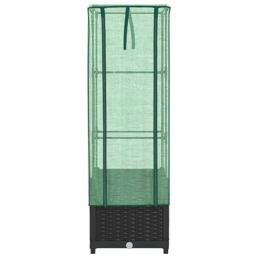 Plantenbak verhoogd met kashoes 40x40x139 cm rattanlook