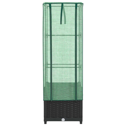 Plantenbak verhoogd met kashoes 40x40x139 cm rattanlook