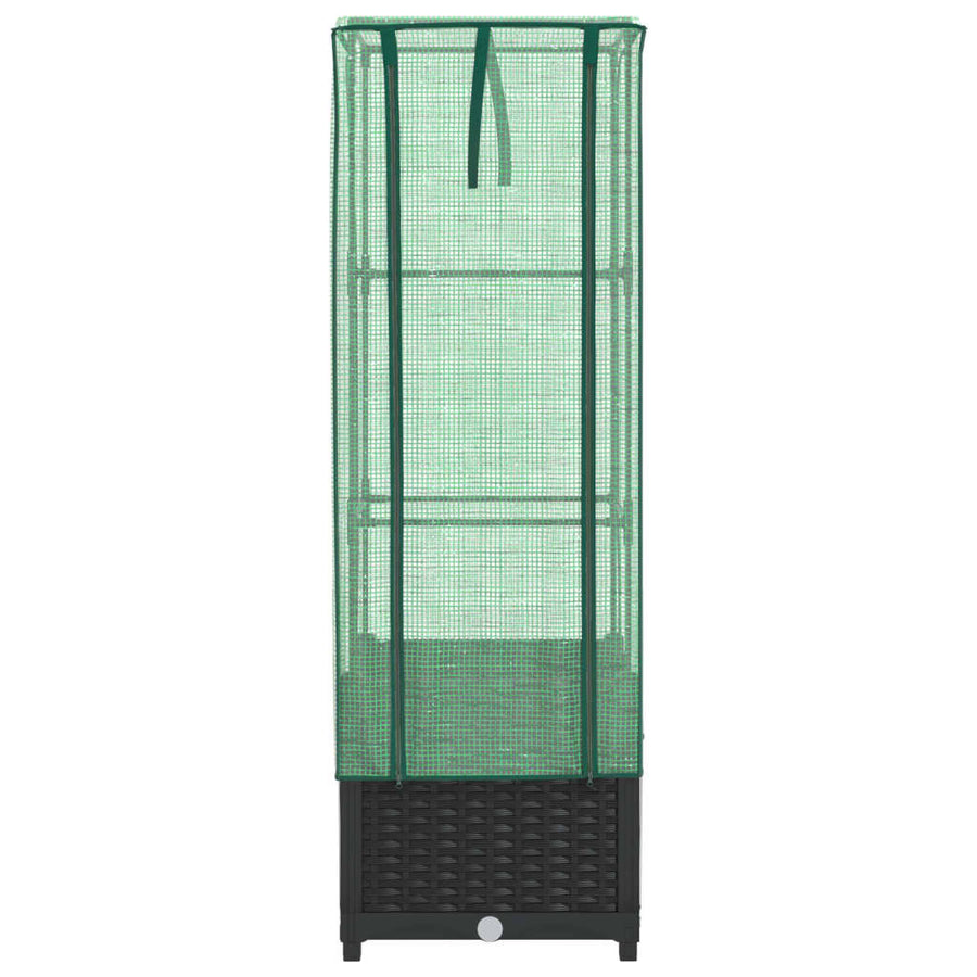 Plantenbak verhoogd met kashoes 40x40x139 cm rattanlook