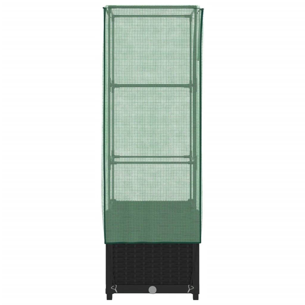 Plantenbak verhoogd met kashoes 40x40x139 cm rattanlook