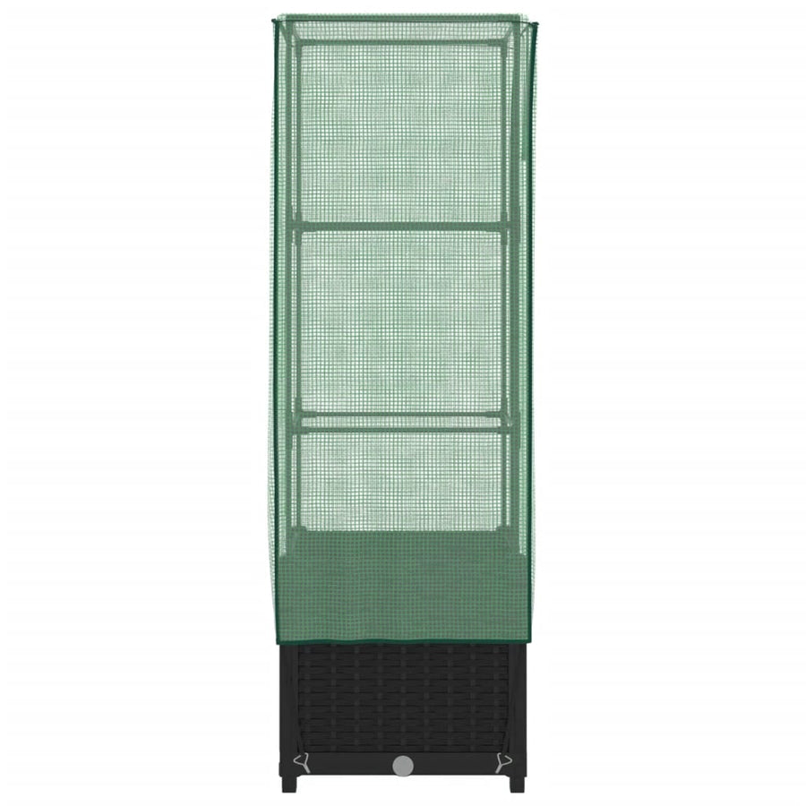 Plantenbak verhoogd met kashoes 40x40x139 cm rattanlook