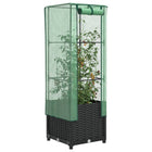 Plantenbak verhoogd 40x40x139 cm poly rattanlook zwart