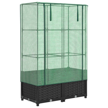 Plantenbak verhoogd met kashoes 80x40x138 cm rattanlook