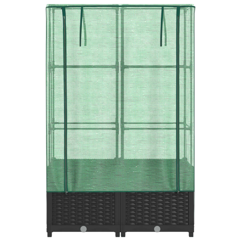 Plantenbak verhoogd met kashoes 80x40x138 cm rattanlook