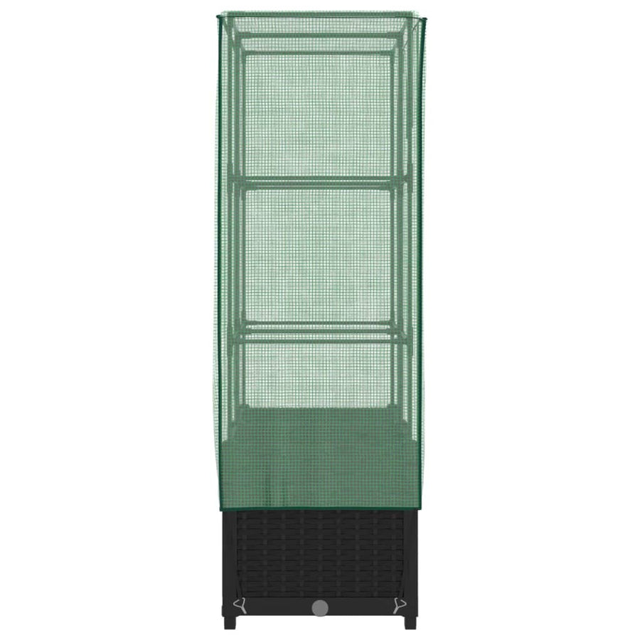 Plantenbak verhoogd met kashoes 80x40x138 cm rattanlook