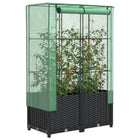 Plantenbak verhoogd met kas 80x40x138 cm polypropeen zwart