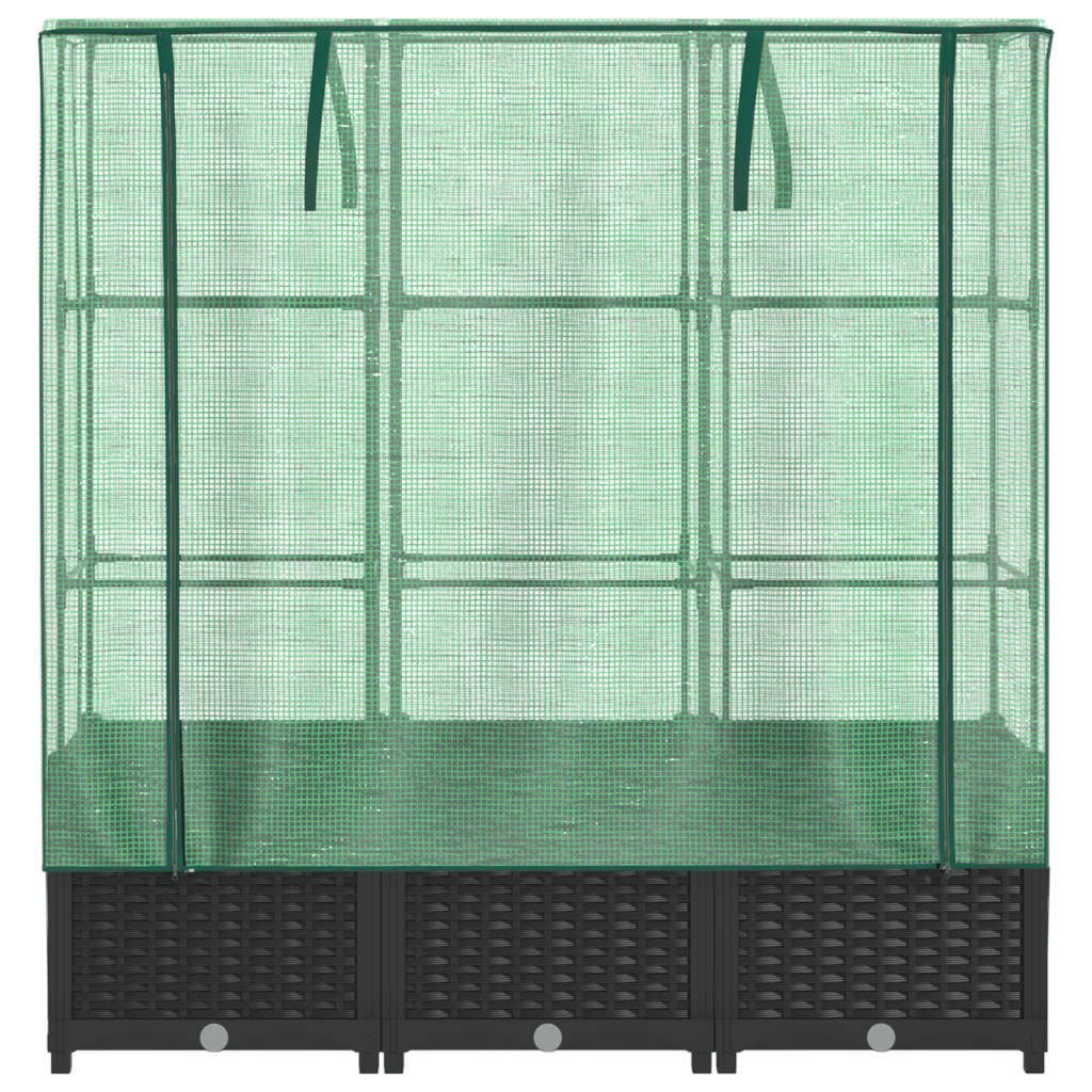 Plantenbak verhoogd met kashoes 120x40x138 cm rattanlook