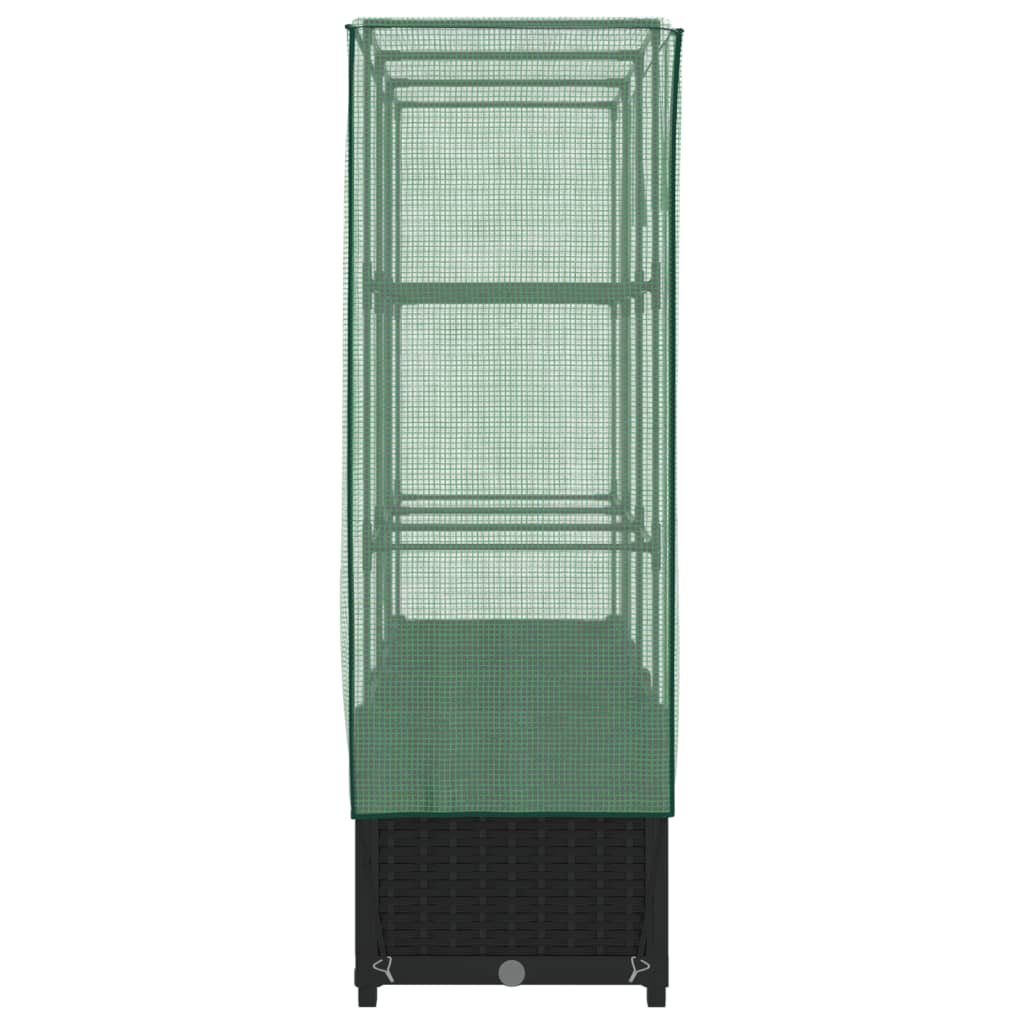 Plantenbak verhoogd met kashoes 120x40x138 cm rattanlook