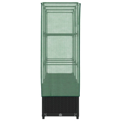 Plantenbak verhoogd met kashoes 120x40x138 cm rattanlook