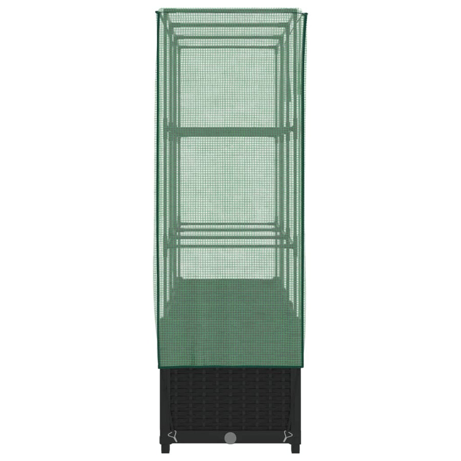 Plantenbak verhoogd met kashoes 120x40x138 cm rattanlook