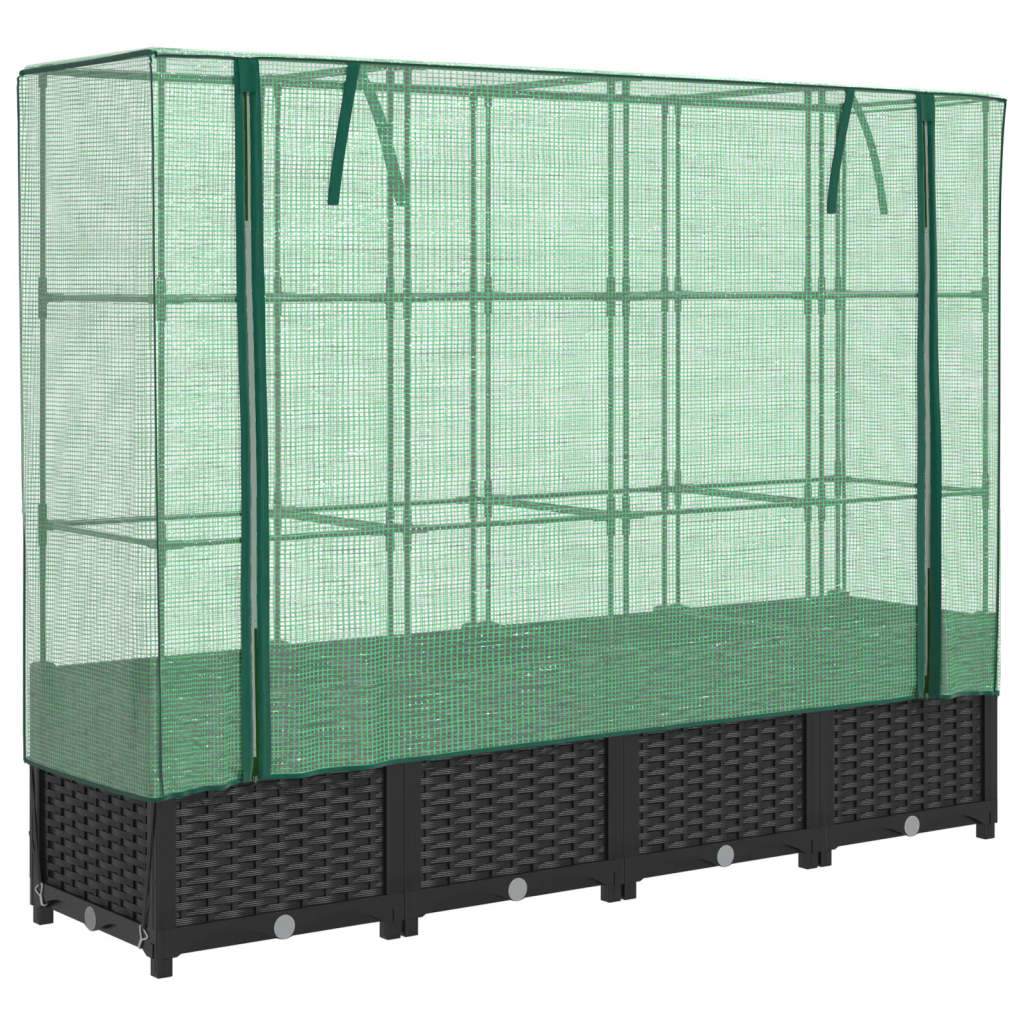 Plantenbak verhoogd met kashoes 160x40x138 cm rattanlook