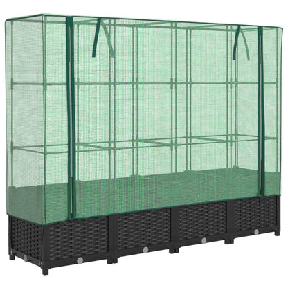 Plantenbak verhoogd met kashoes 160x40x138 cm rattanlook