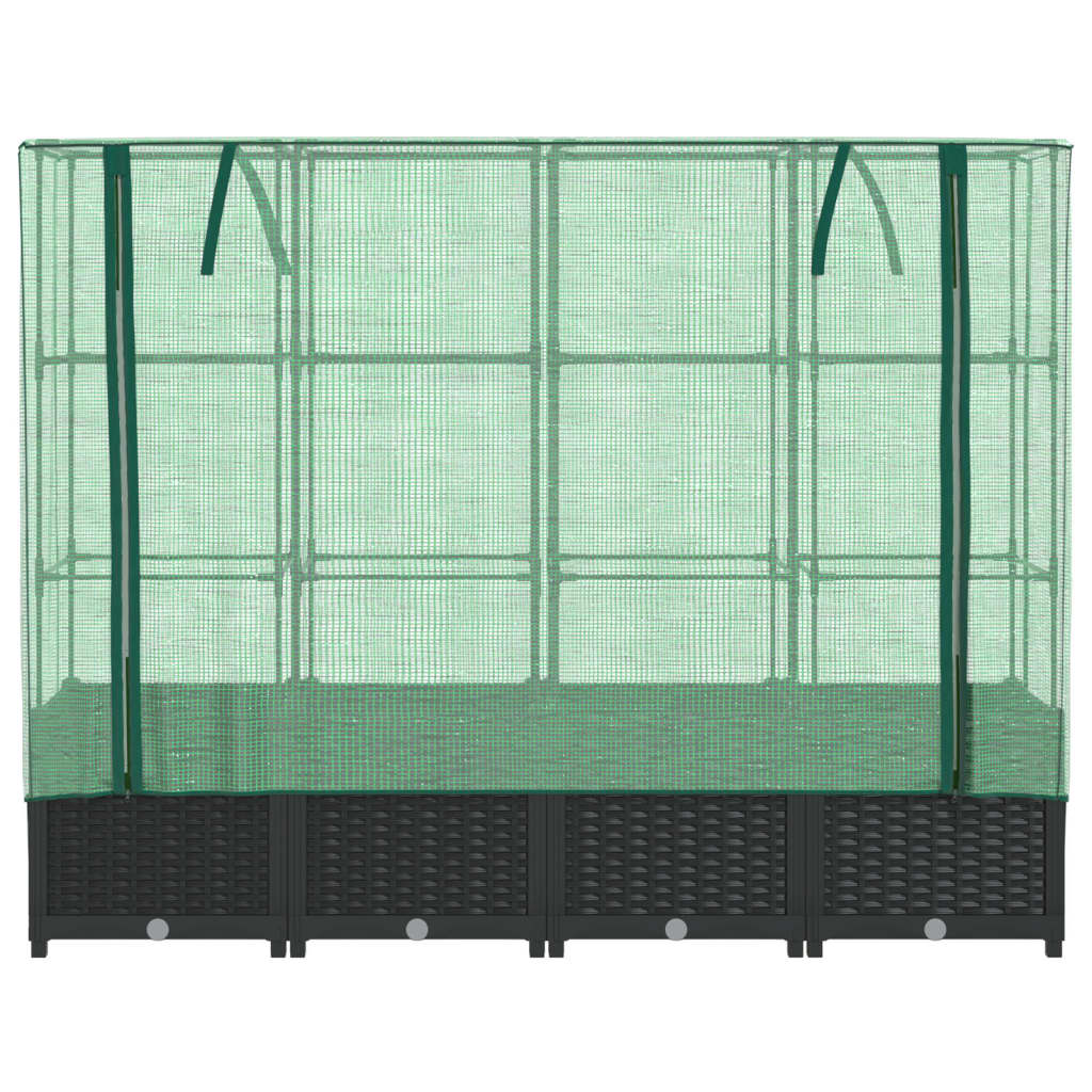 Plantenbak verhoogd met kashoes 160x40x138 cm rattanlook