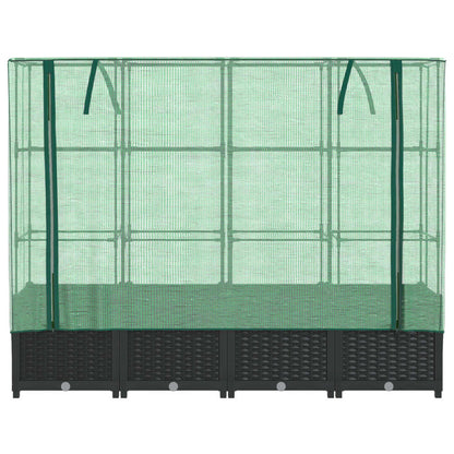 Plantenbak verhoogd met kashoes 160x40x138 cm rattanlook