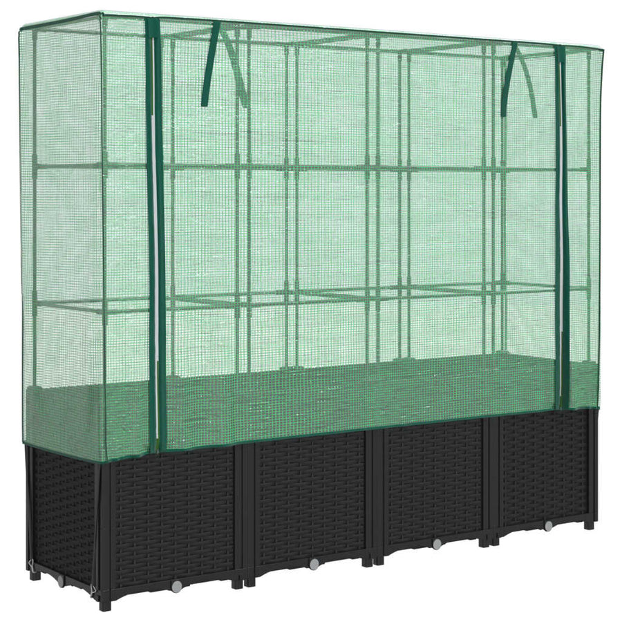 Plantenbak verhoogd met kashoes 160x40x153 cm rattanlook