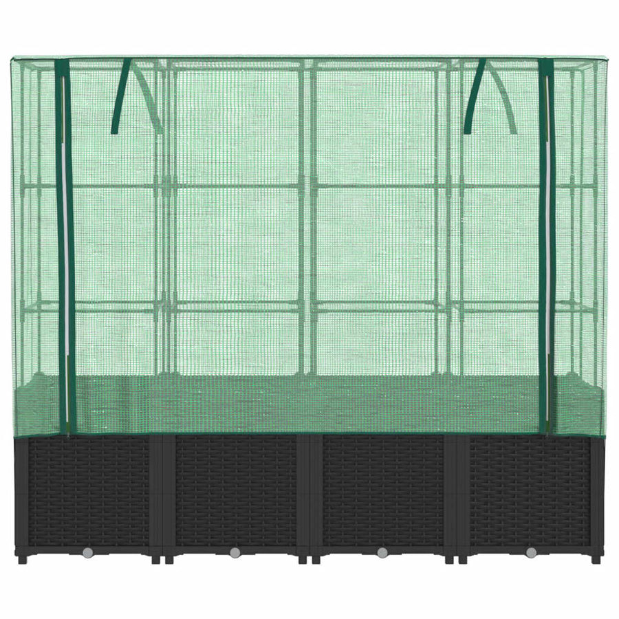 Plantenbak verhoogd met kashoes 160x40x153 cm rattanlook