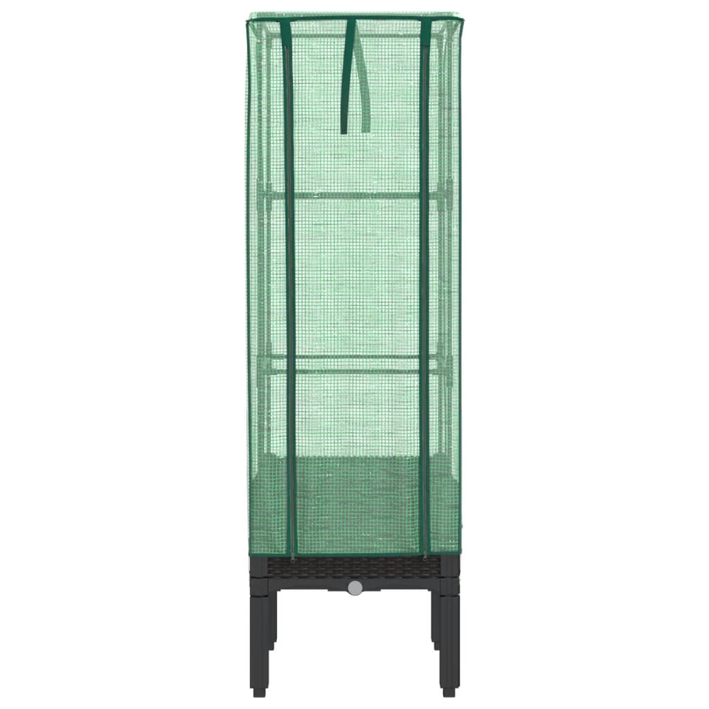 Plantenbak verhoogd met kashoes 40x40x140 cm rattanlook