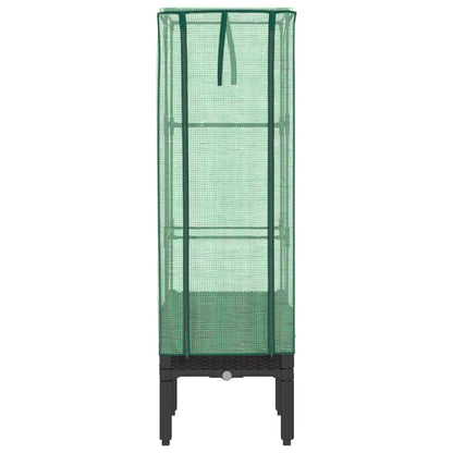 Plantenbak verhoogd met kashoes 40x40x140 cm rattanlook