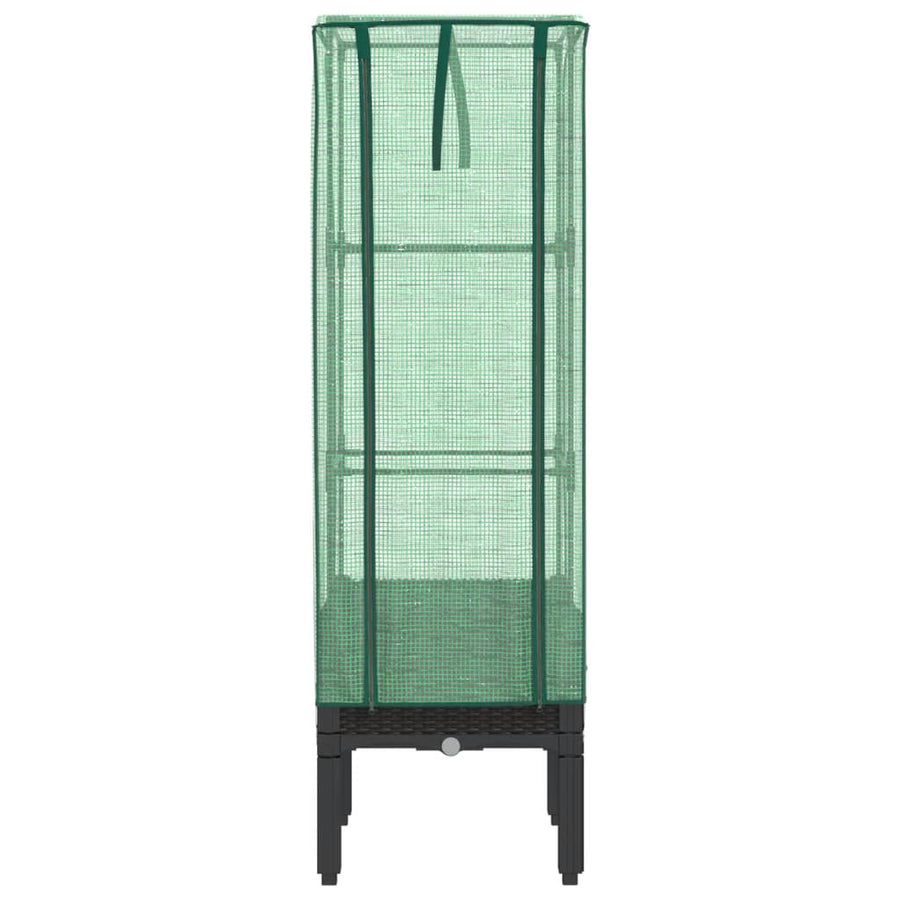 Plantenbak verhoogd met kashoes 40x40x140 cm rattanlook