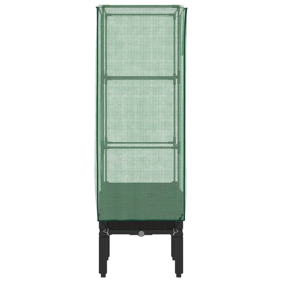 Plantenbak verhoogd met kashoes 40x40x140 cm rattanlook